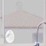 Oval Egret and Cattails Etched Glass Decal | (Static Cling) - Image 1