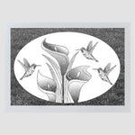 Oval Lily and Hummingbird Horizontal | Static Cling - Image 2