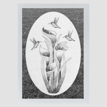 Oval Lily & Hummingbird | Static Cling - Image 2