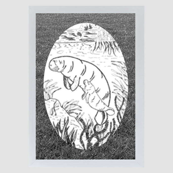 Oval Manatee | (Static Cling )