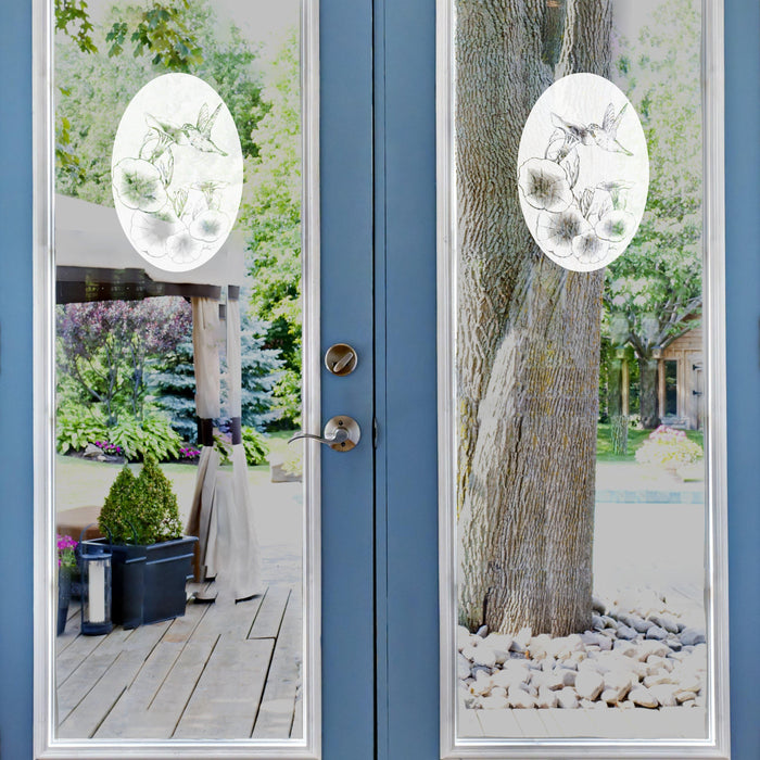 Oval Morning Glory Vertical | (Static Cling) - Window Film World