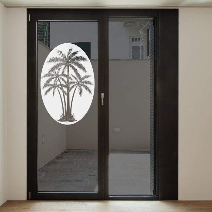 Oval Palm Tree Center | Static Cling - Window Film World