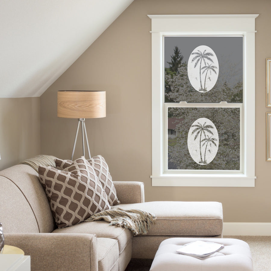 Oval Palm Tree Left Side | Static Cling