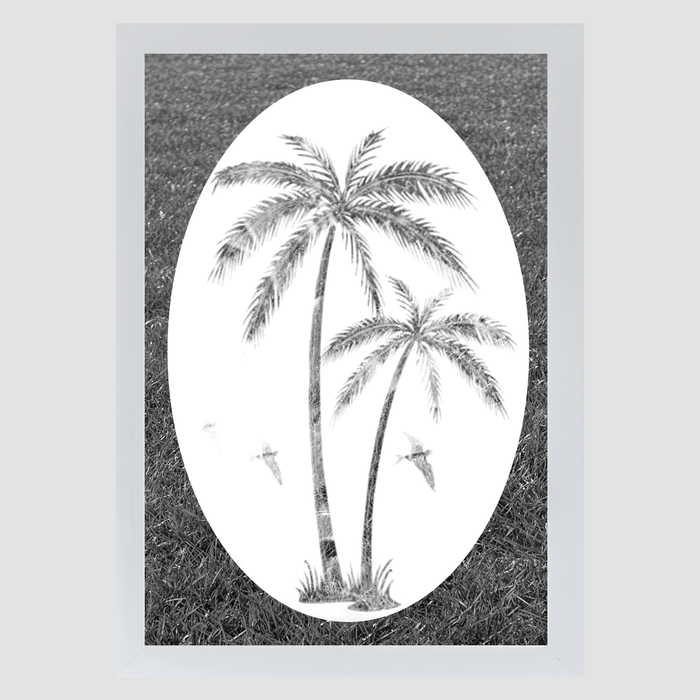 Oval Palm Tree Left Side | Static Cling - Window Film World