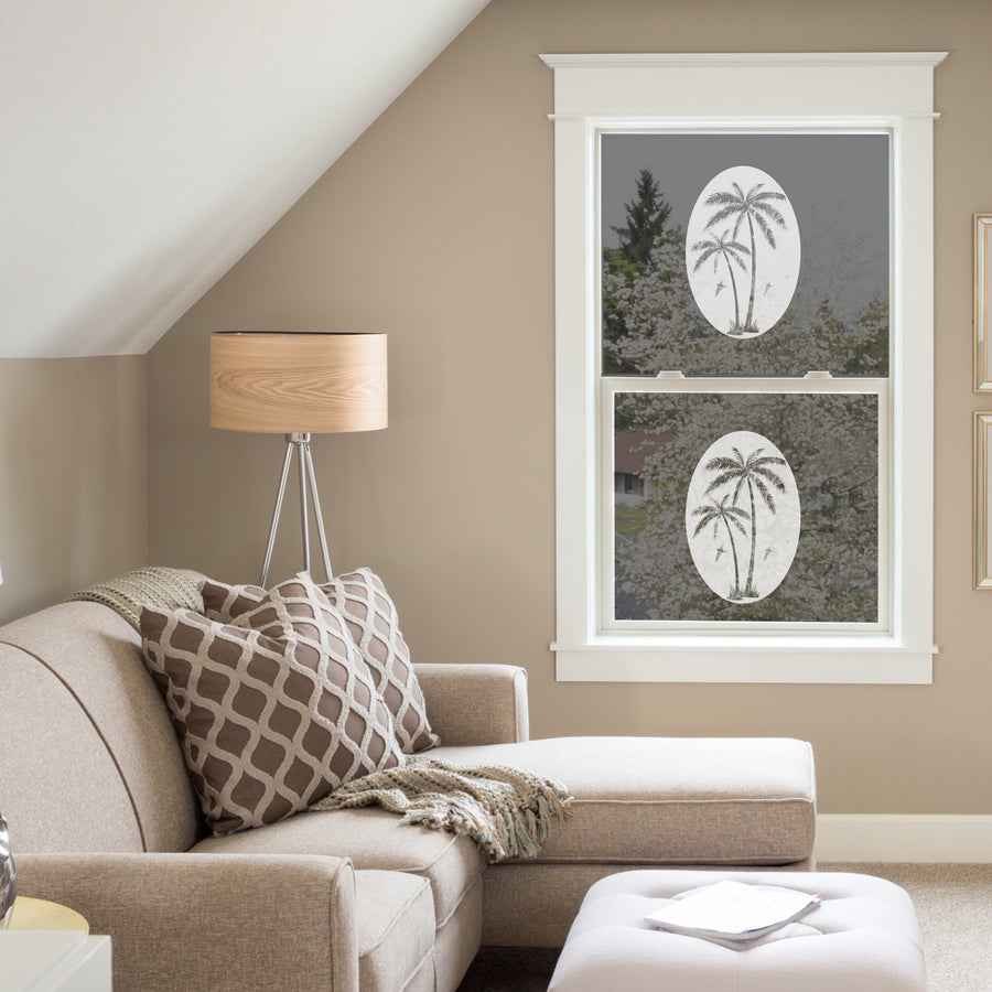 Oval Palm Tree Right Side | (Static Cling)