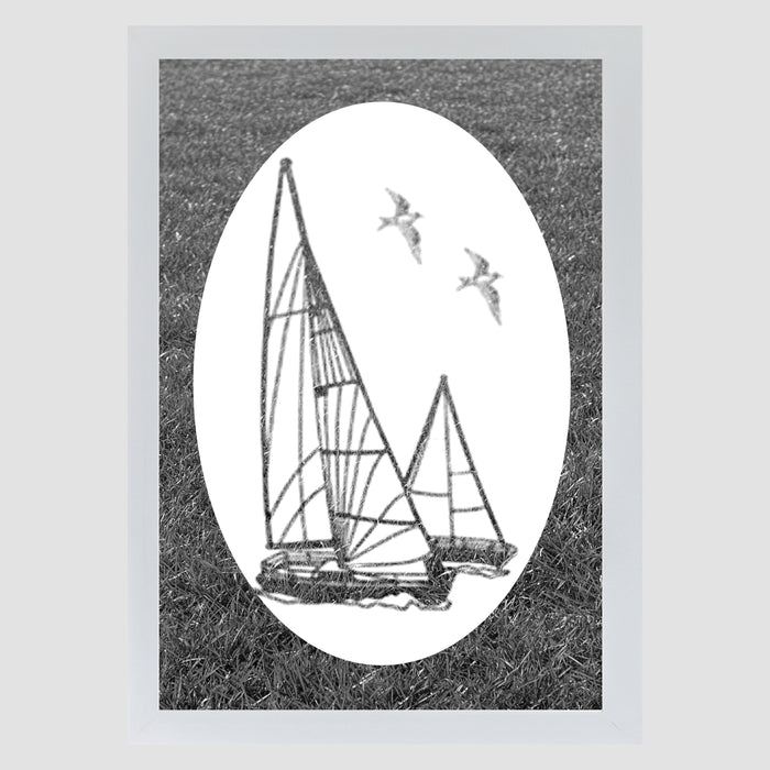 Oval Sailboat  | (Static Cling)