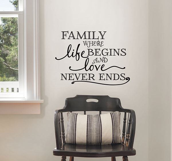 Family Where Life Begins Wall Quote