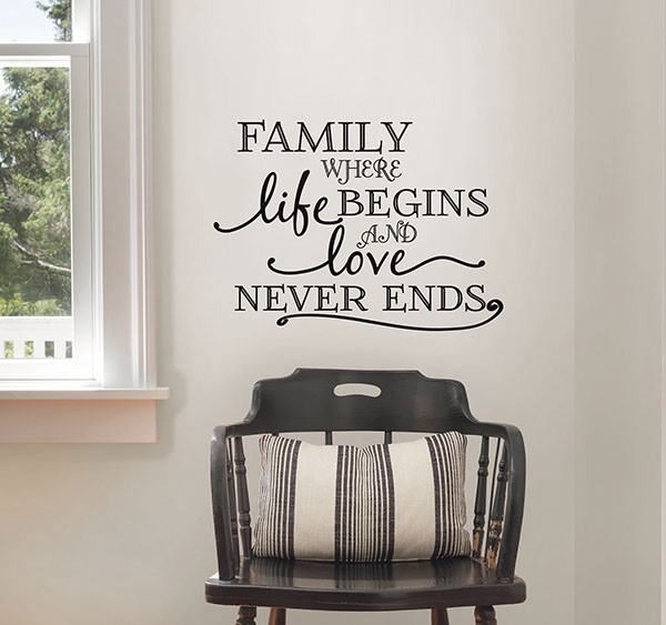 Family Where Life Begins Wall Quote - Window Film World