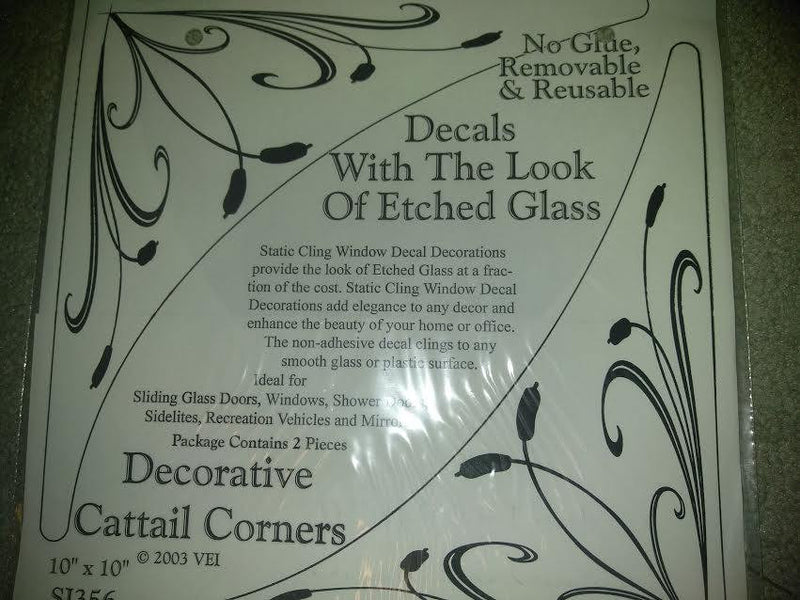 Corner Window Decals | Window Decals Home | Etched Glass Stickers