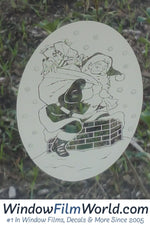 Oval Santa Claus& Chimney  | (Static Cling ) - Image 2