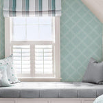Slate Blue Quatrefoil Peel And Stick Wallpaper - Image 4
