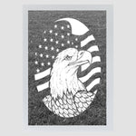 Vertical Flag Etched Eagle  (Static Cling) - Image 2