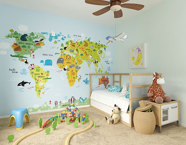 The Whole Wide World Wall Mural - Window Film World