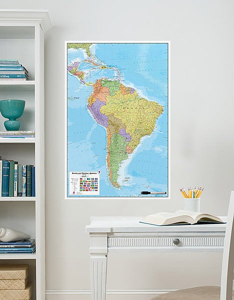 South America Dry Erase Map
