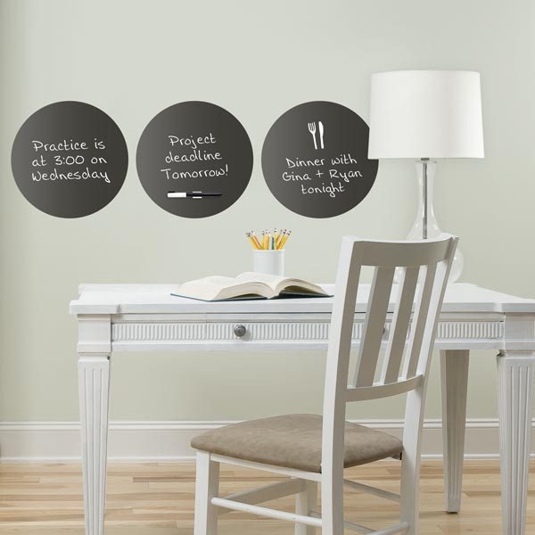 Charcoal Black Dry Erase Decal Dot