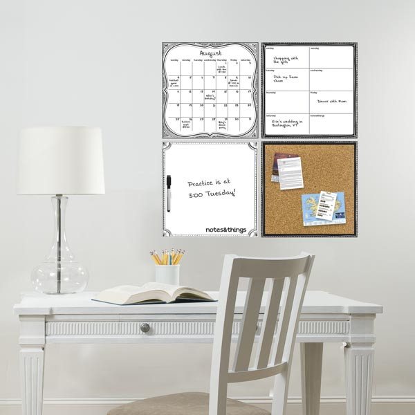 White Dry Erase Organization Decal Kit