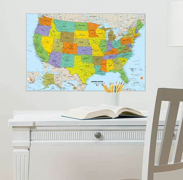 USA Dry Erase Map Decal