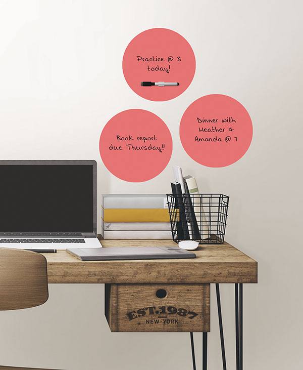 Coral Dry Erase Dot Decals