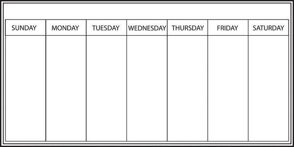 Whiteboard Weekly Calendar Decal - Window Film World