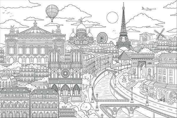 Visite Paris Coloring Wall Decal - Window Film World
