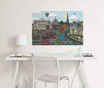 Visite Paris Coloring Wall Decal - Image 1