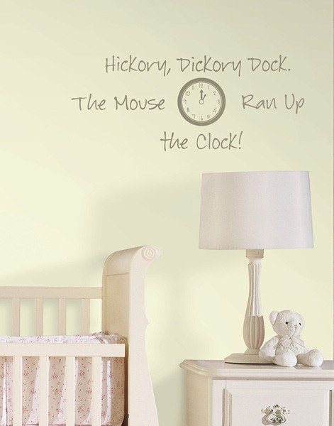 Hickory Dickory Dock - Wall Decal Quotes - Window Film World