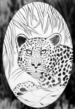 Oval Leopard Etched Glass Decals | (Static Cling ) - Image 3