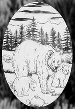 Oval Bear Etched Glass Decal | (Static Cling) - Image 7