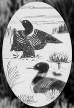 Oval Loon Etched Glass Decals | (Static Cling) - Image 1