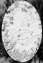Oval Dolphin Scene | (Static Cling) - Image 9