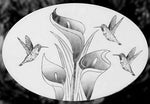 Oval Lily and Hummingbird Horizontal | Static Cling - Image 7
