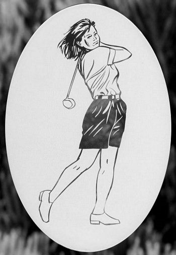 Oval Golfer Male or female (Static Cling)
