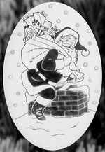 Oval Santa Claus& Chimney  | (Static Cling ) - Image 3
