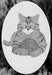 4" x 6" Oval Cat with Yarn Etched Glass Decal | (Static Cling) - Window Film World