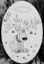 Oval Reindeer Trouble | Static Cling - Image 3