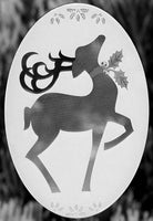 4" x 6" Oval Reindeer | (Static Cling) - Window Film World