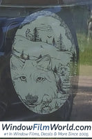 Oval Wolf Etched Glass Decal | (Static Cling) - Window Film World