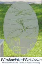 Oval Pelican Etched Glass Decals | (Static Cling) - Image 8