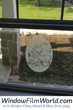 Oval Deer Scene | (Static Cling) - Image 8
