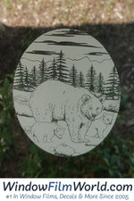 Oval Bear Etched Glass Decal | (Static Cling) - Image 5