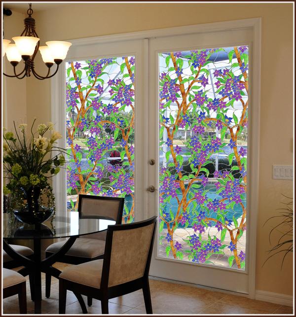 Biscayne See-Thru, Stained Glass Film (Static Cling)