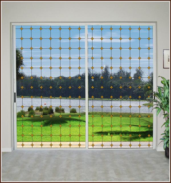 Monterey Sun Stained Glass | Clear (Static Cling) - Window Film World