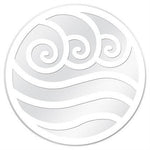 White and Clear Water Symbol Glass Door Decal (5.75