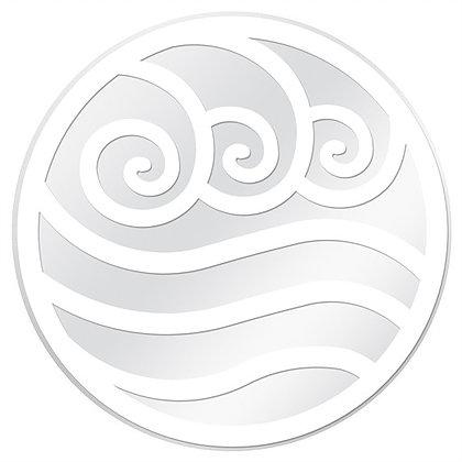 White and Clear Water Symbol Glass Door Decal (5.75