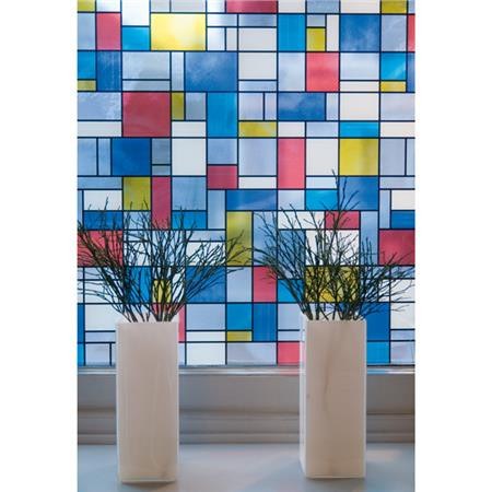 Mondrian Stained Glass | Semi-Private (Adhesive)