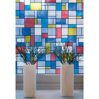 Mondrian Stained Glass | Semi-Private (Adhesive) - Window Film World