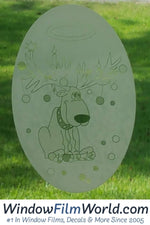 Oval Reindeer Trouble | Static Cling - Image 2