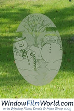 Oval Snow Couple  | (Static Cling ) - Image 7