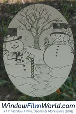 Oval Snow Couple  | (Static Cling ) - Image 5